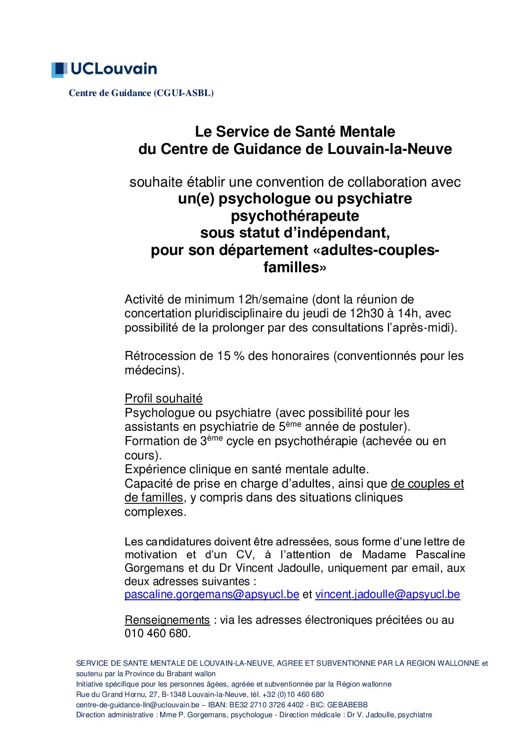 Offre psychologue ou psychiatre indépendant(e) ACF – octobre 2026